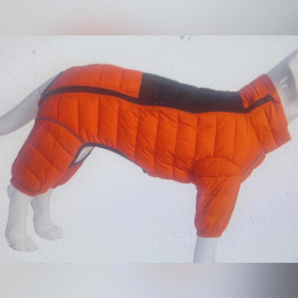 New Lovelonglong Orange Dog Winter Coat Warm Jacket 4 leg reflective zipperedXXL